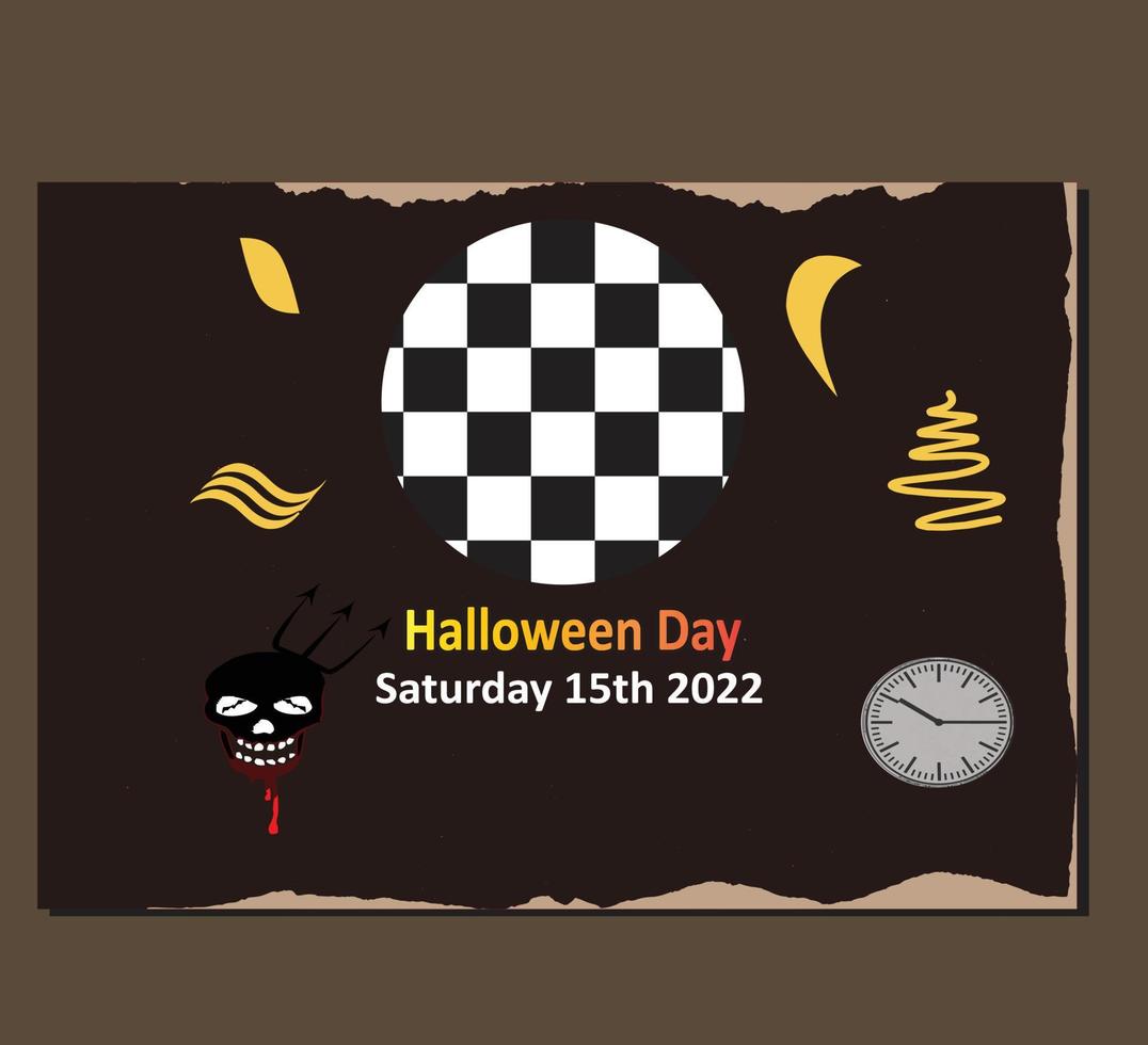 banner de invitación del día de halloween con collage vintage vector