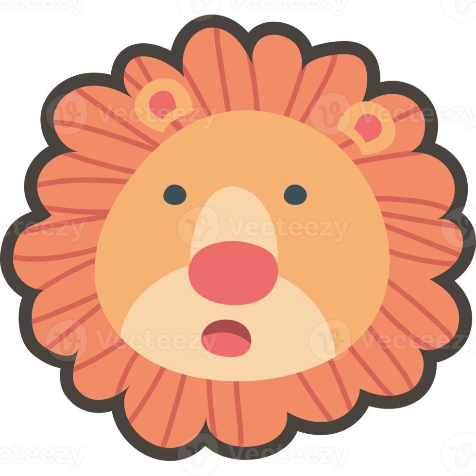 Lion face animal cartoon png