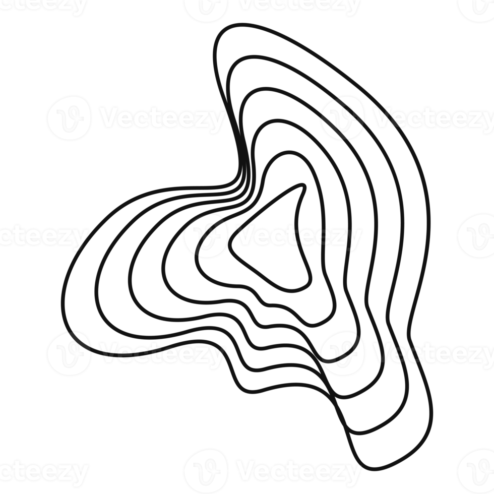 Organic forms with dynamic waves lines png