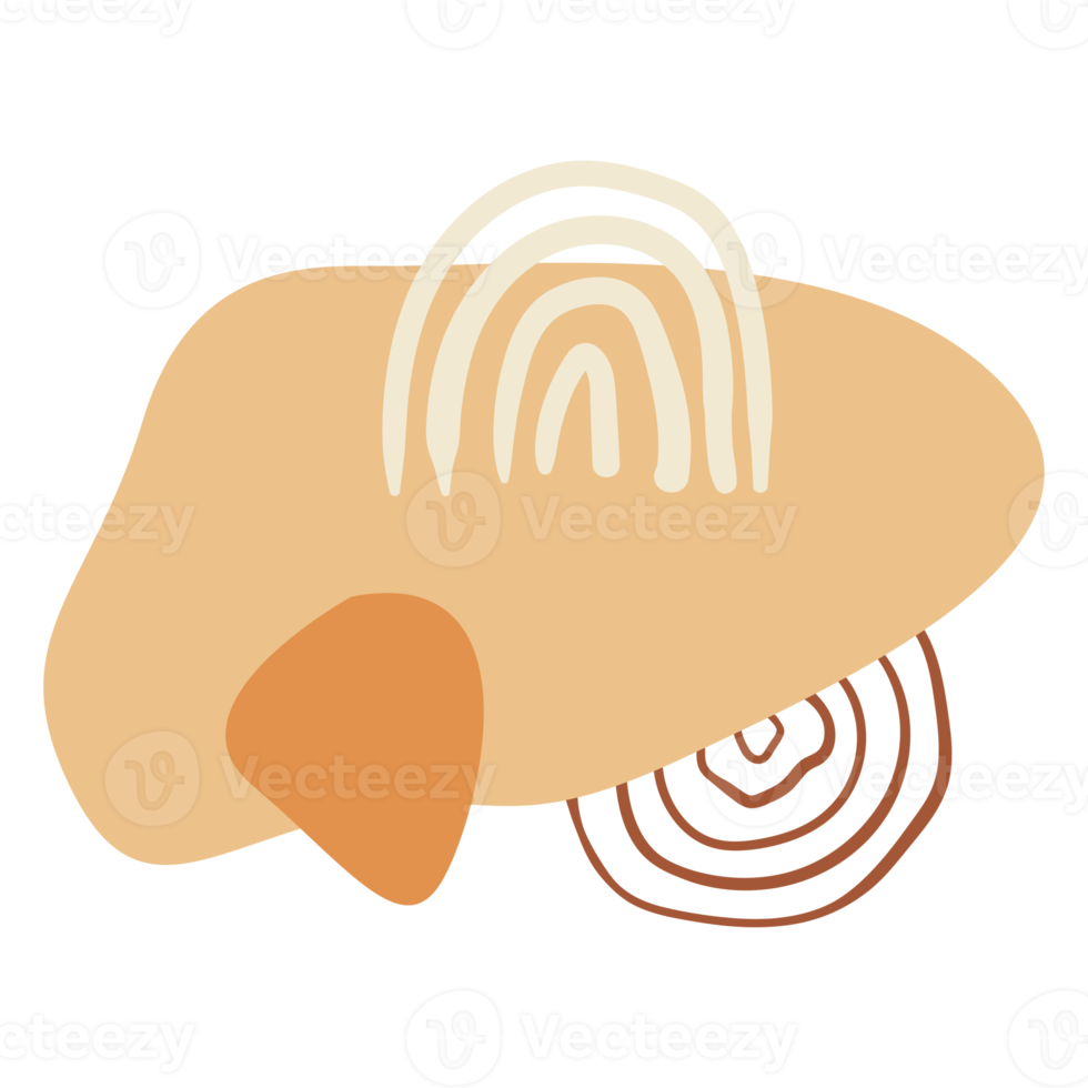 Abstract Beige Boho Blob Shape png