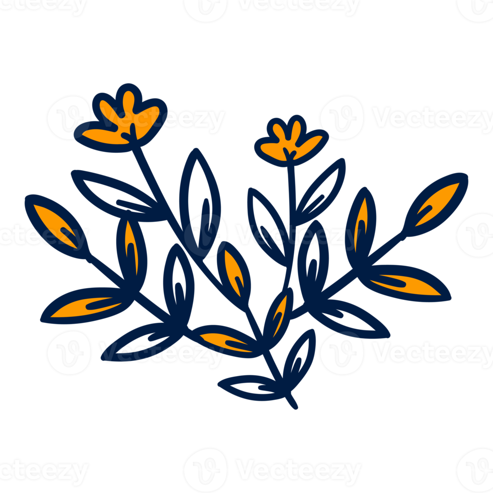 Hand Drawn Pastel Floral png