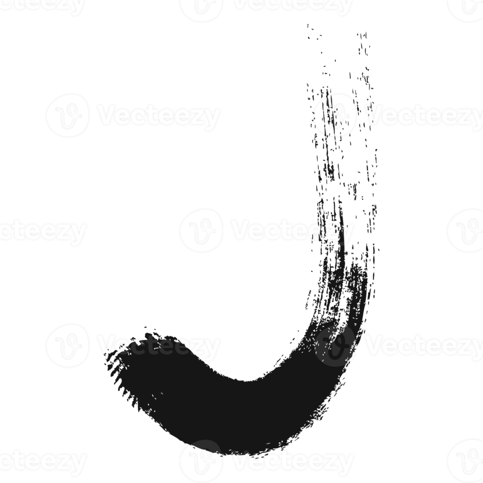 Letter J Custom Alphabet Brush Texture png