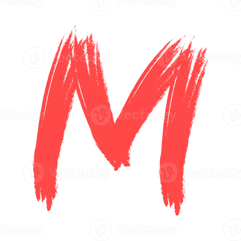 Letter M Alphabet in Brush Style png