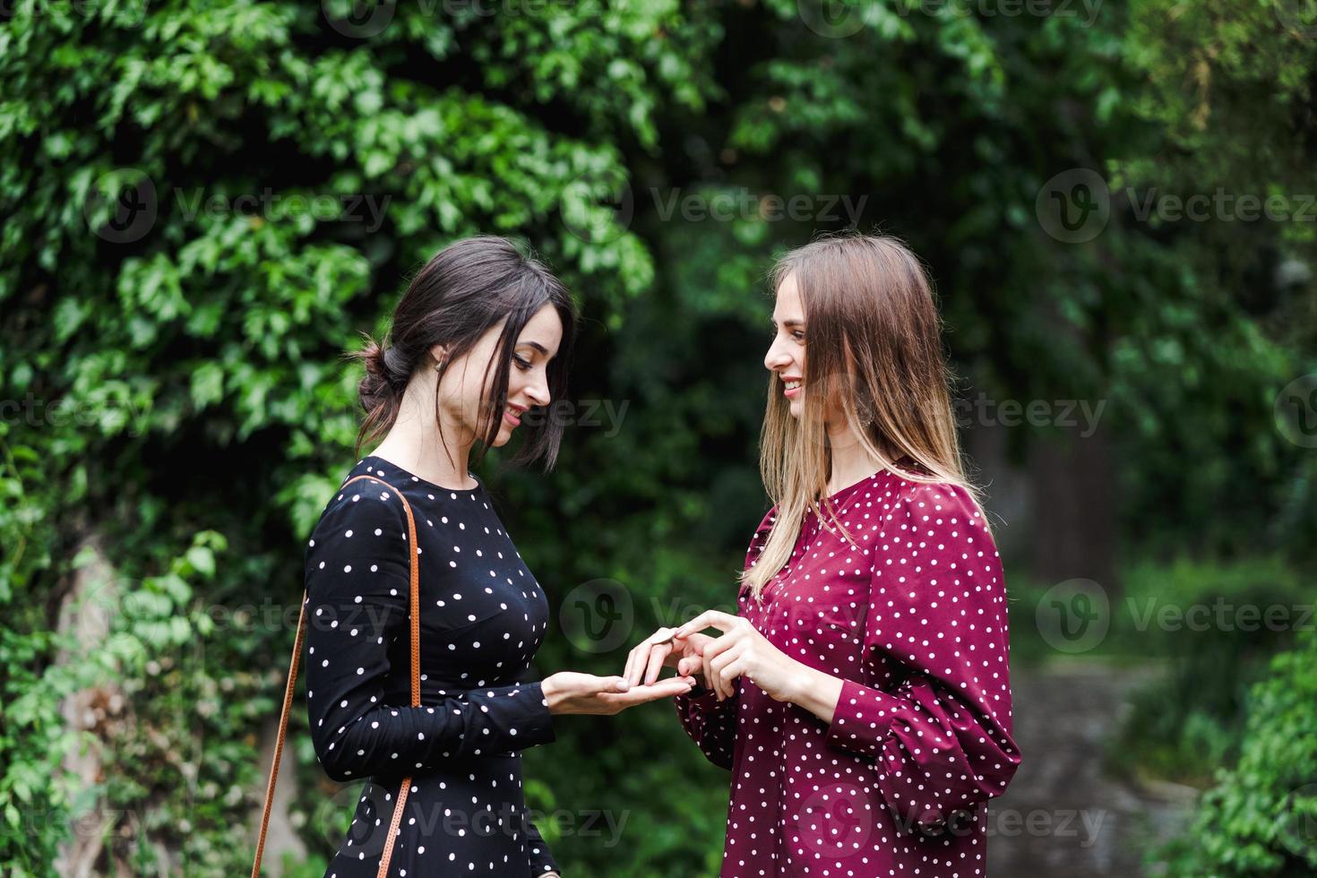 Two friends in the park photo