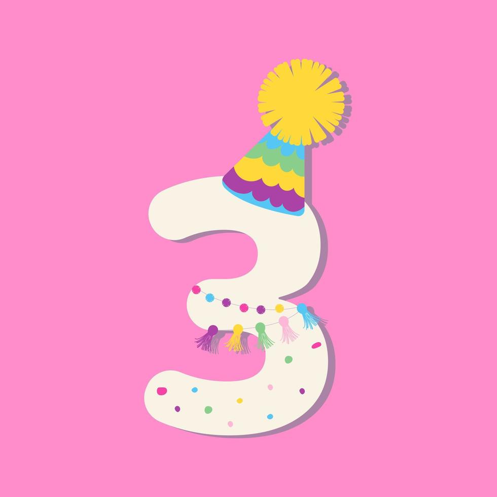 Mexican number three vector
