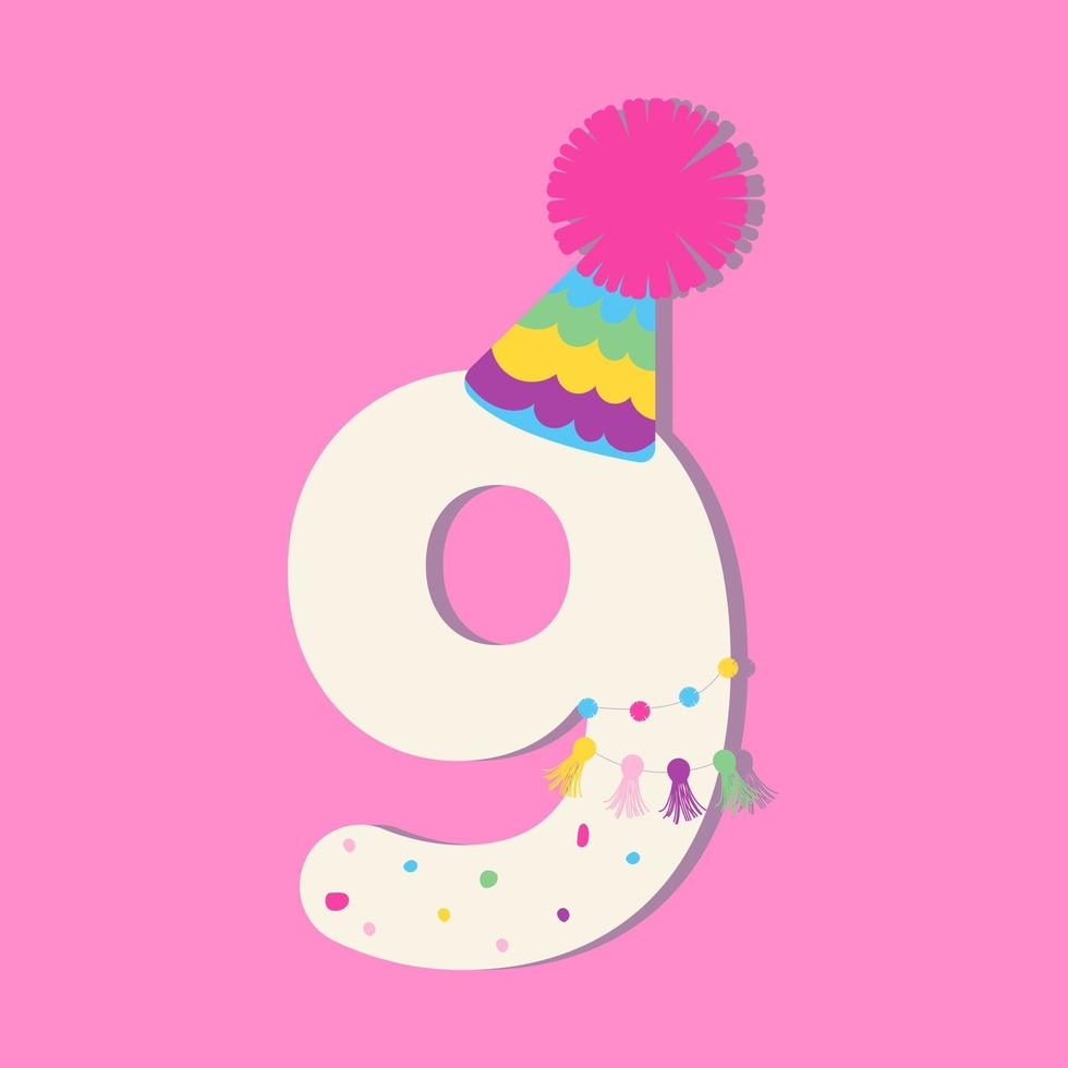 Mexican number nine vector