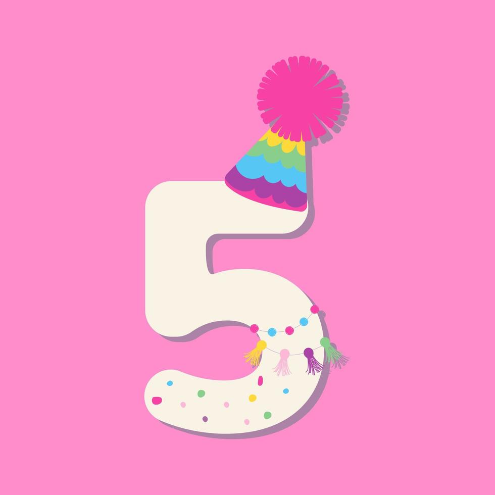 Mexican number five vector