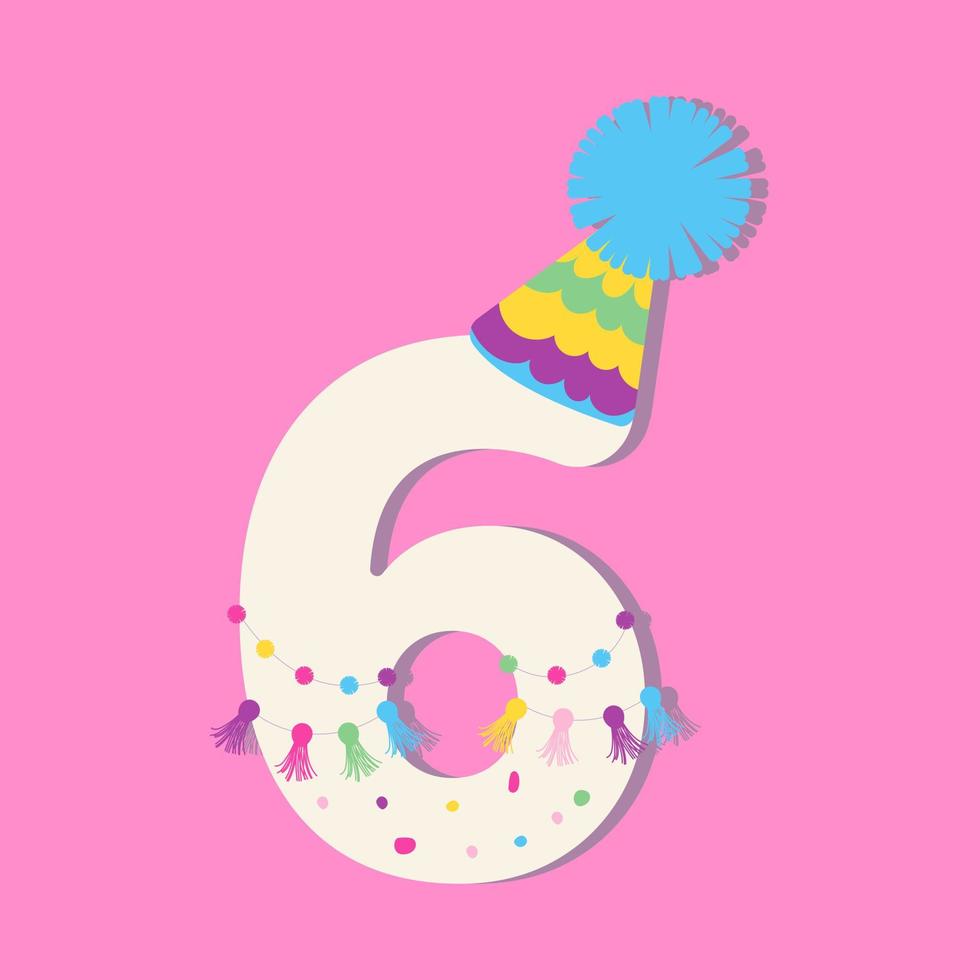 Mexican number six vector