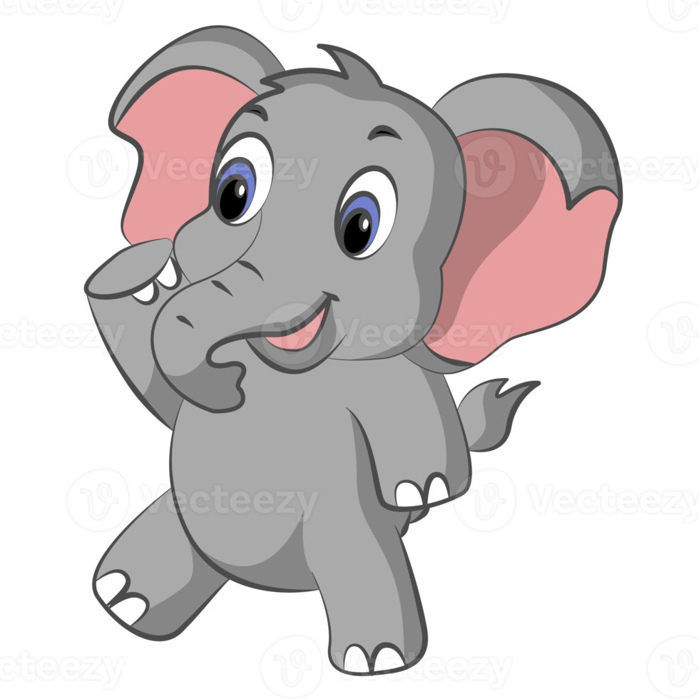 diseño de dibujos animados de elefante sobre fondo transparente png