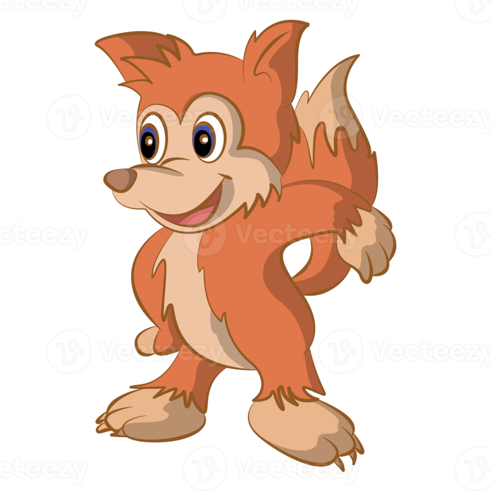 fox cartoon design on transparent background png