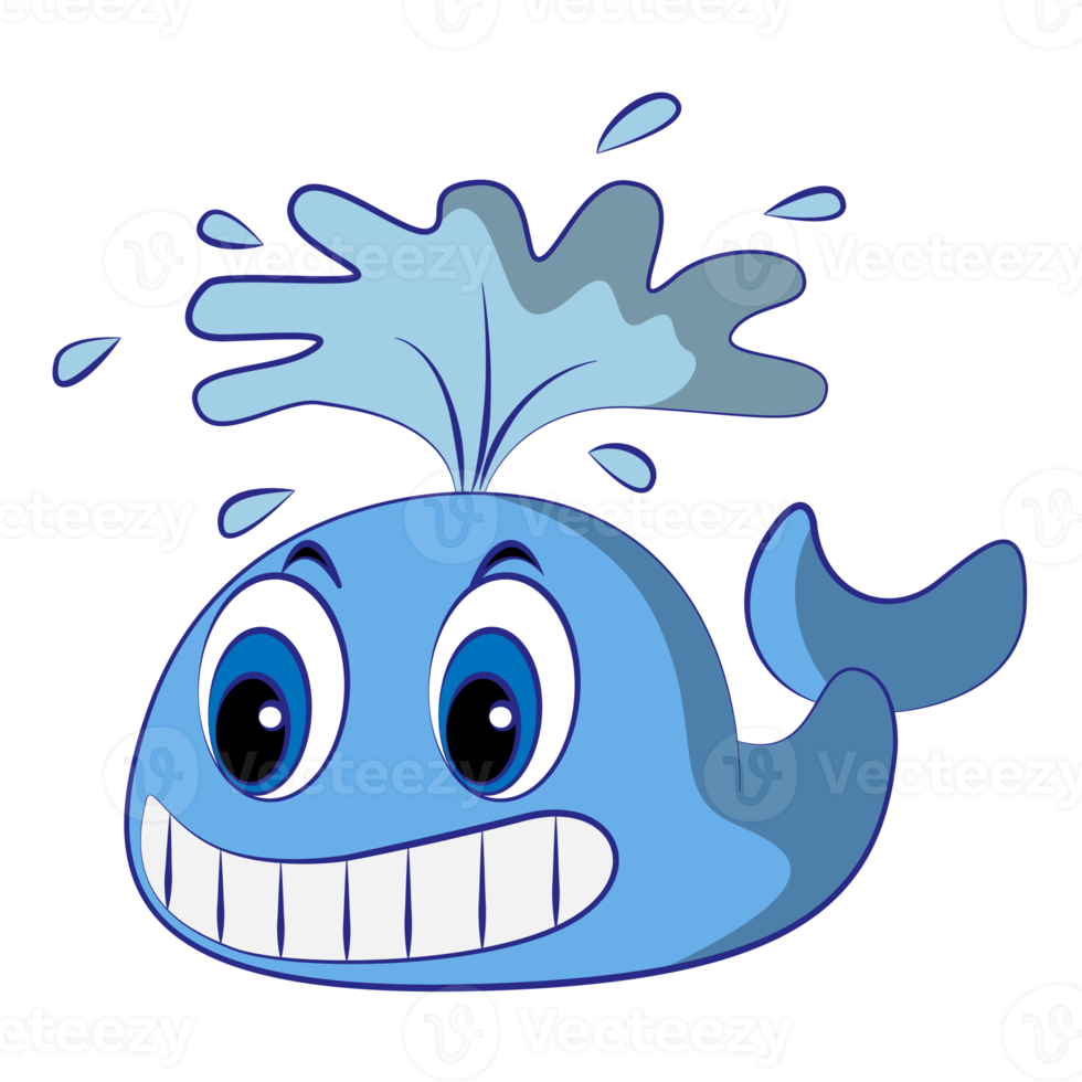 whale cartoon design on transparent background png
