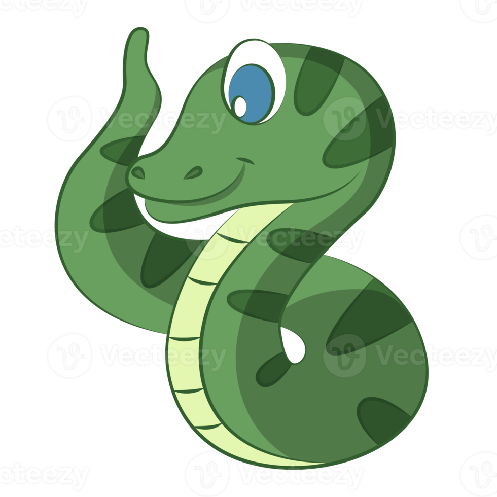 diseño de dibujos animados de serpiente sobre fondo transparente png