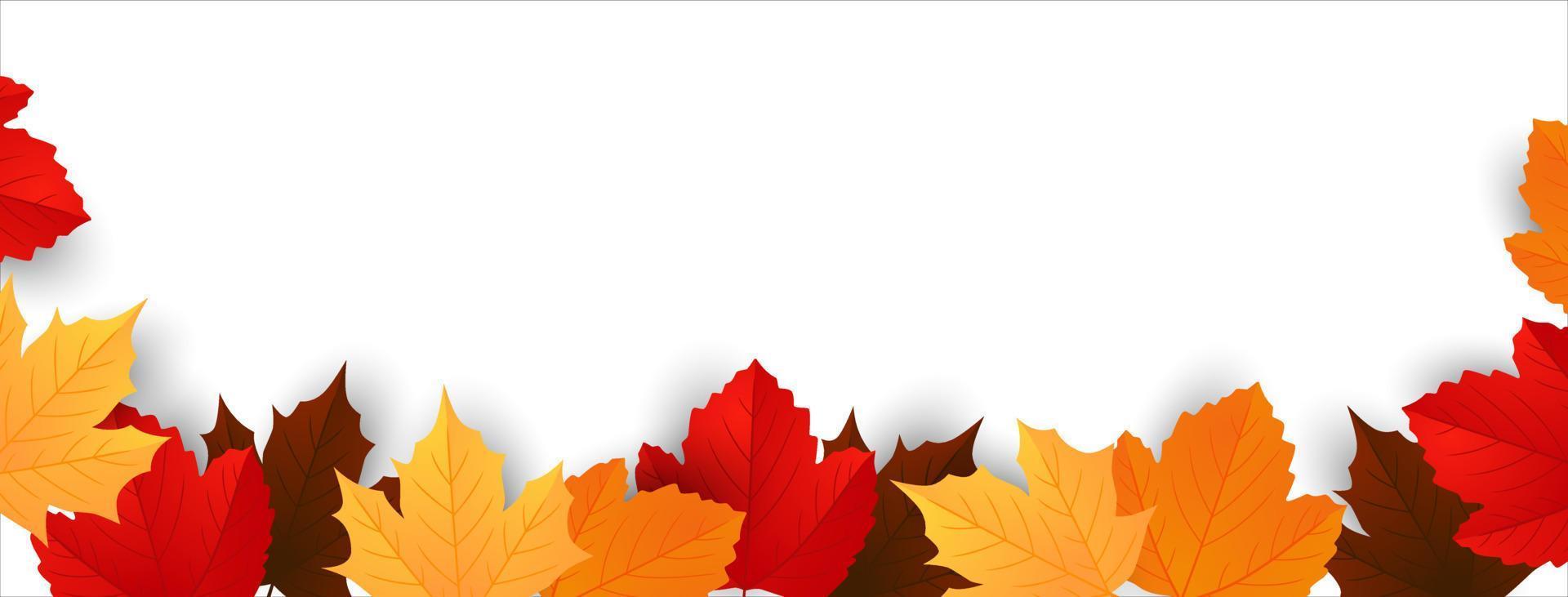 Autumn leaves the background frame with space for text. Banner design for sales, thanksgiving, harvest holidays. Vector illustration