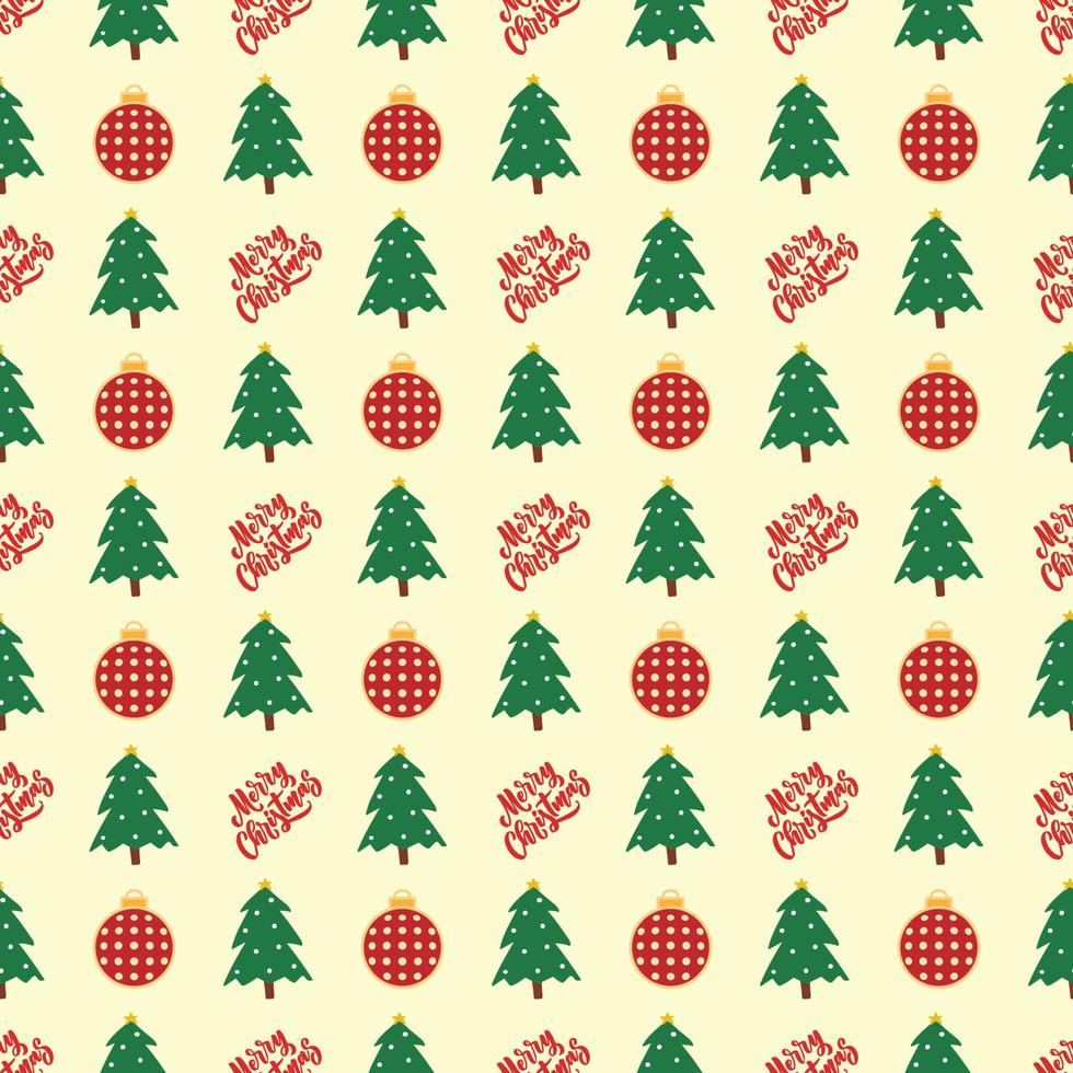 festive seamless pattern. new year and christmas. christmas ball and christmas tree. vector