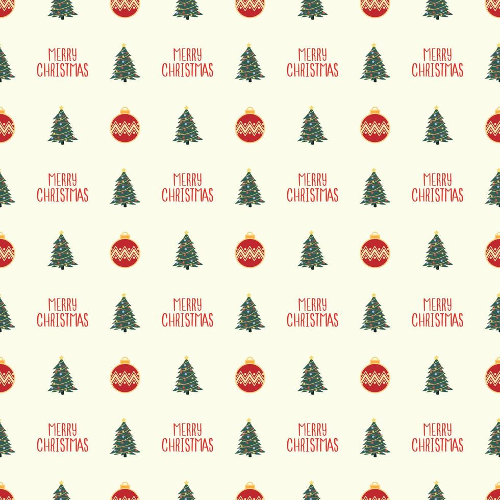 festive seamless pattern. new year and christmas. christmas ball and christmas tree. vector