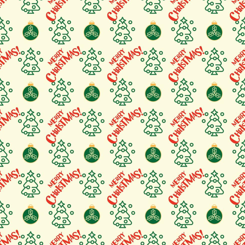 festive seamless pattern. new year and christmas. christmas ball and christmas tree. vector