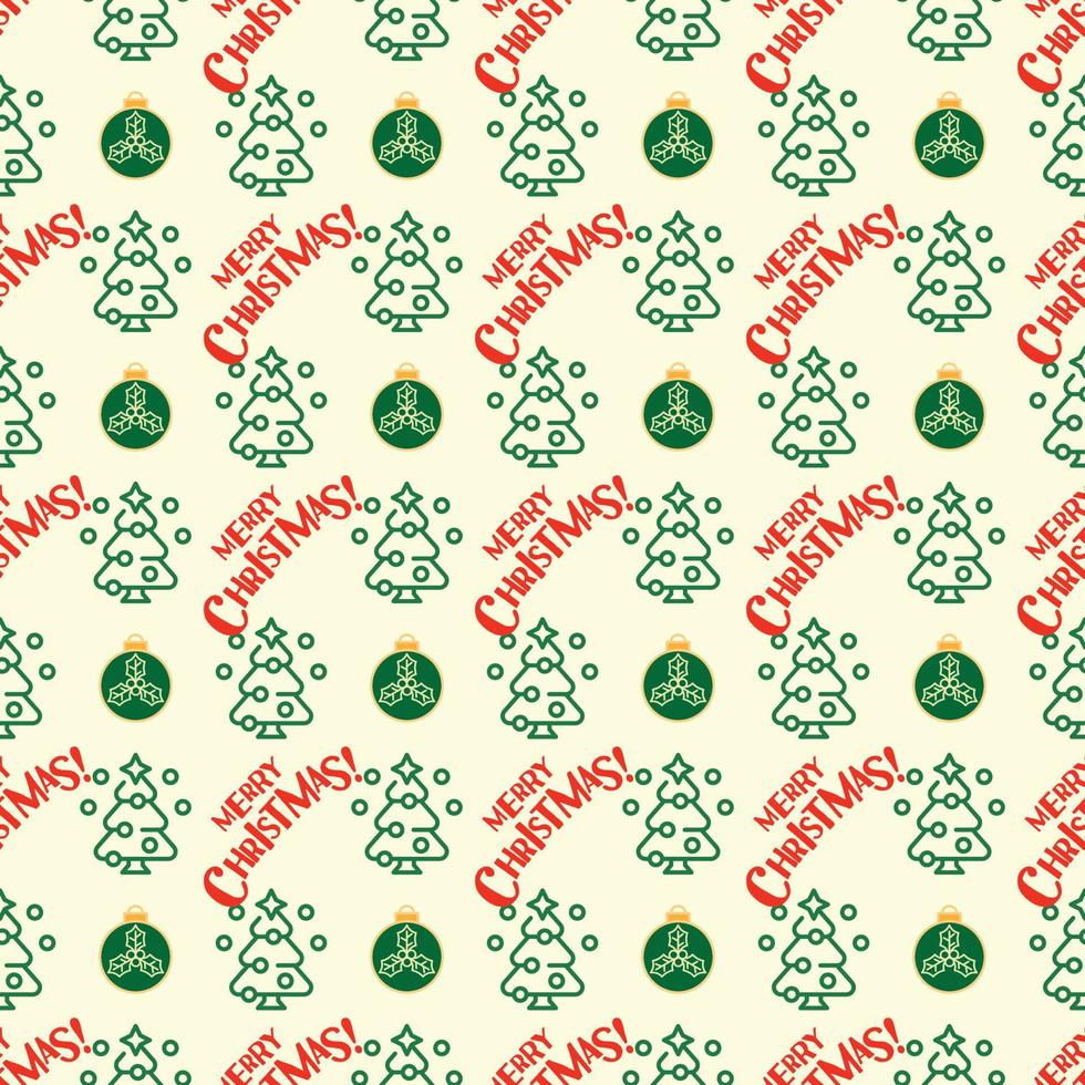 festive seamless pattern. new year and christmas. christmas ball and christmas tree. vector