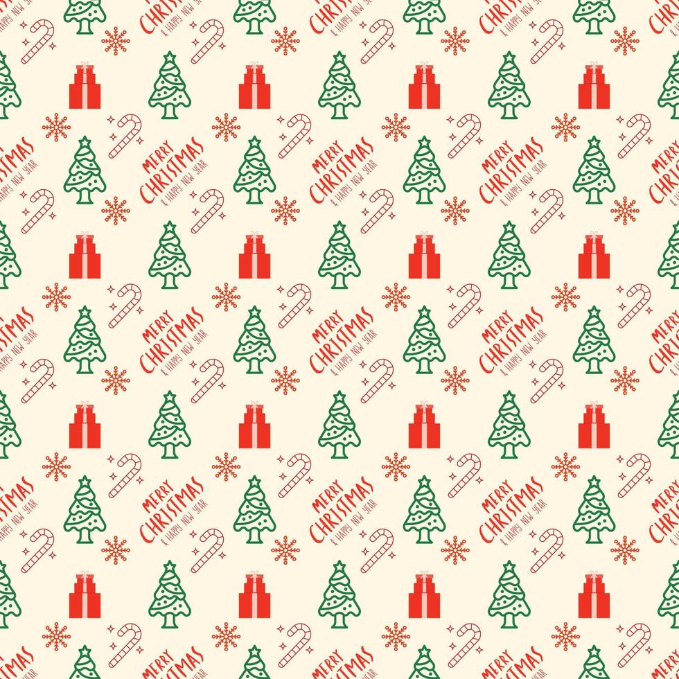 festive seamless pattern. new year and christmas. christmas ball and christmas tree. vector