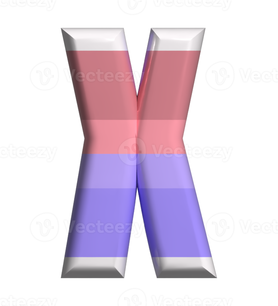 brev x 3d framställa främre se png