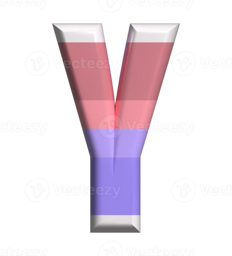 Letter Y 3D Render Front View png