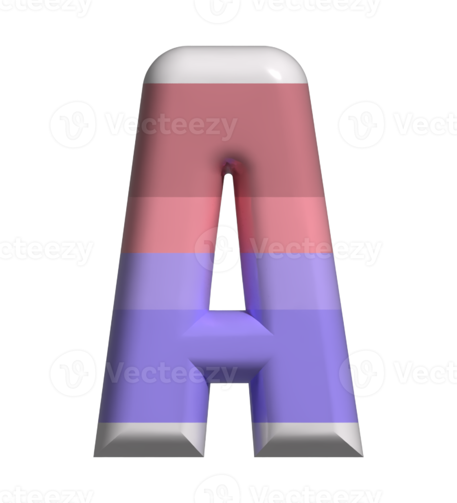 Letter A 3D Render Front View png