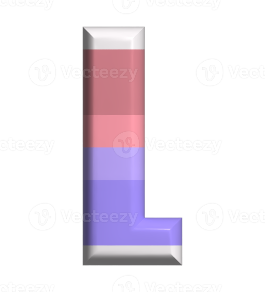 brev l 3d framställa främre se png