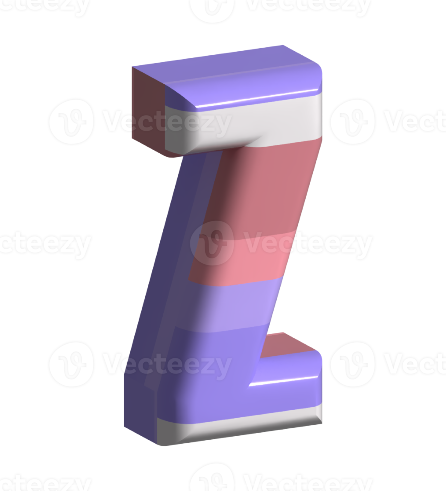 brev z runda fasa form 3d framställa png