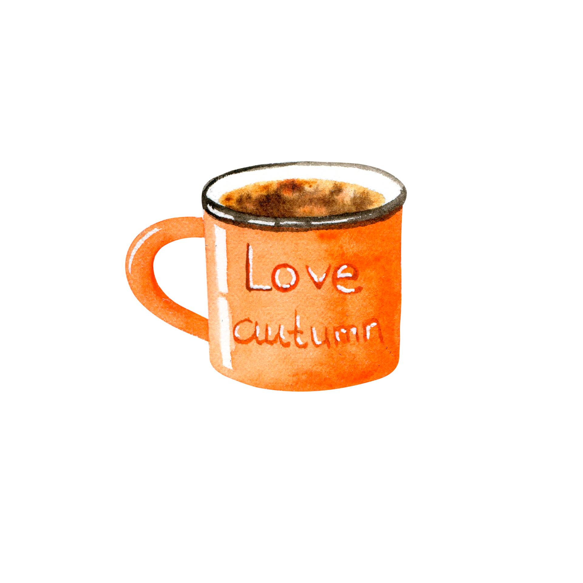 Watercolor autumn mug with coffee 11459997 PNG