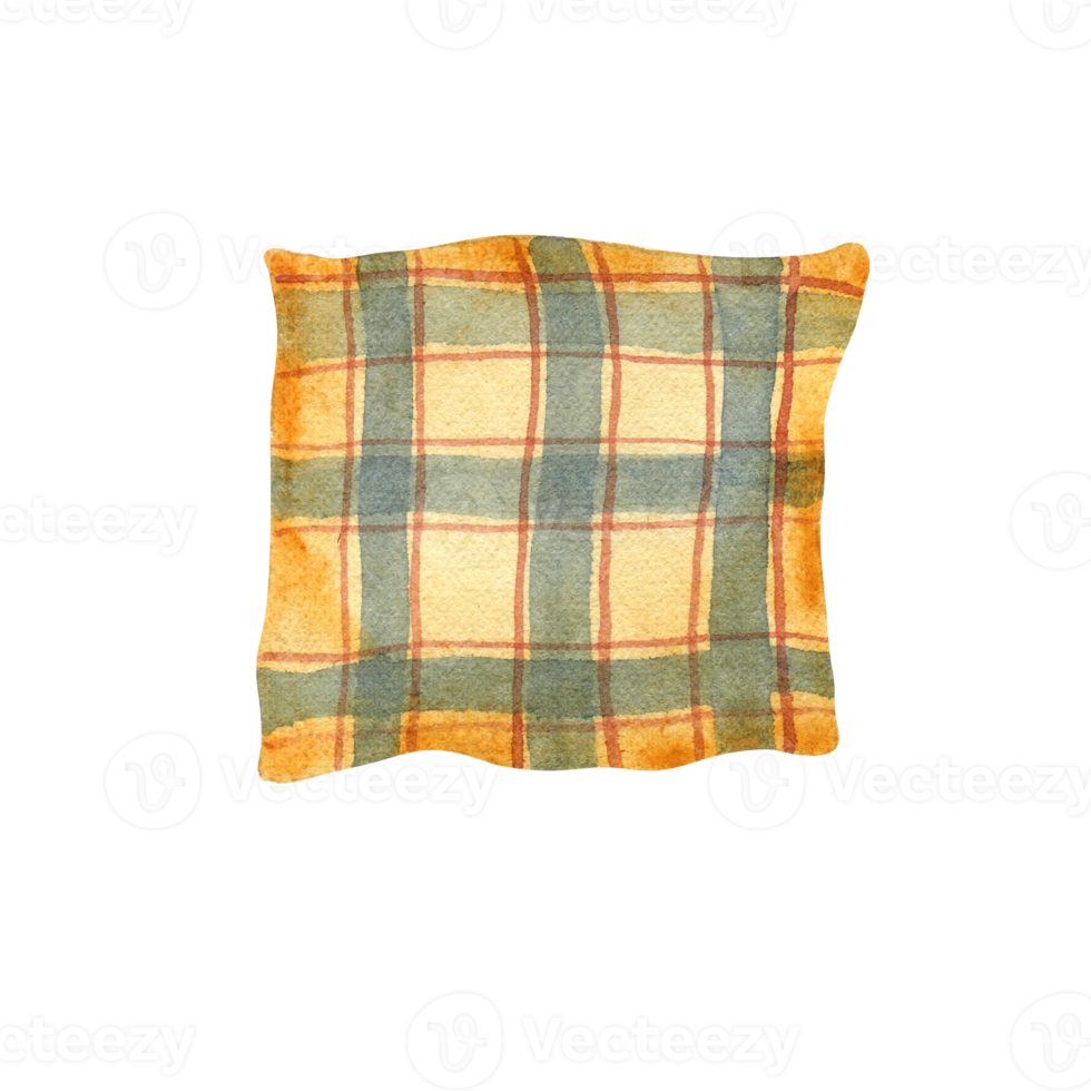 Watercolor checkered pillow png