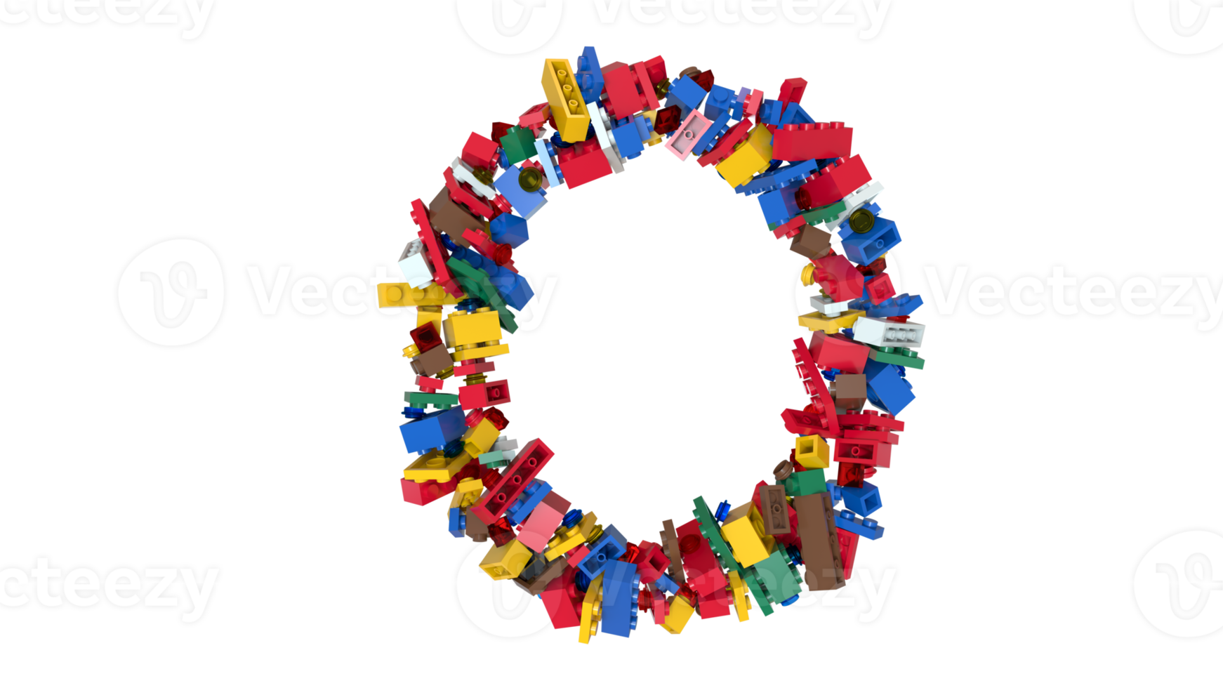 Shuffled Colored Bricks Building Blocks Typeface Text O png