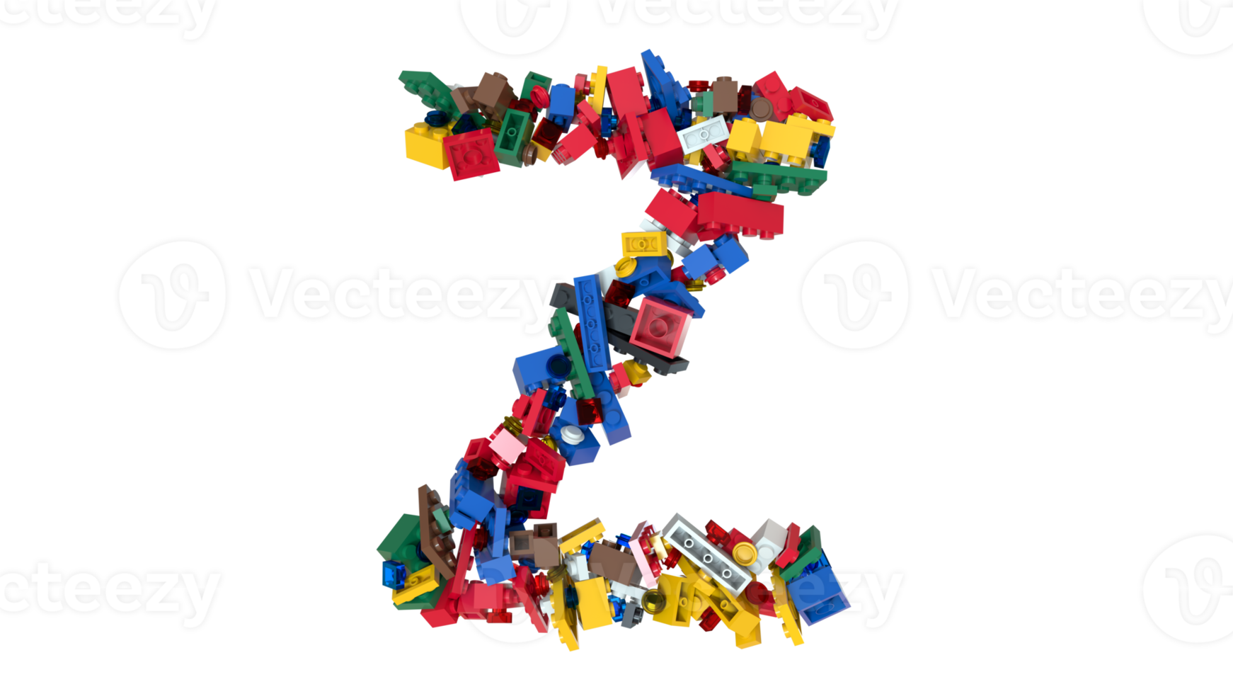 Shuffled Colored Bricks Building Blocks Typeface Text Z png