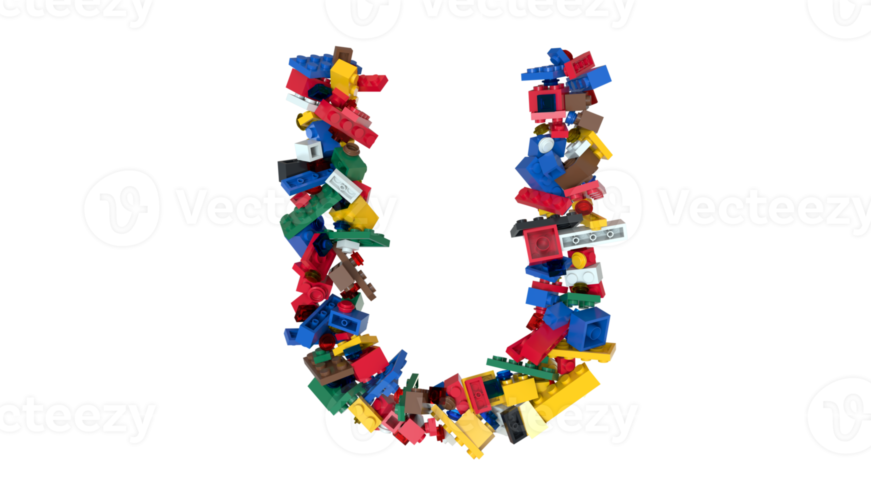 Shuffled Colored Bricks Building Blocks Typeface Text U png