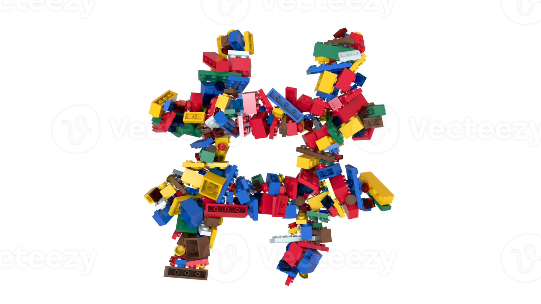 Shuffled Colored Bricks Building Blocks Typeface Text hashtag 11460062 PNG