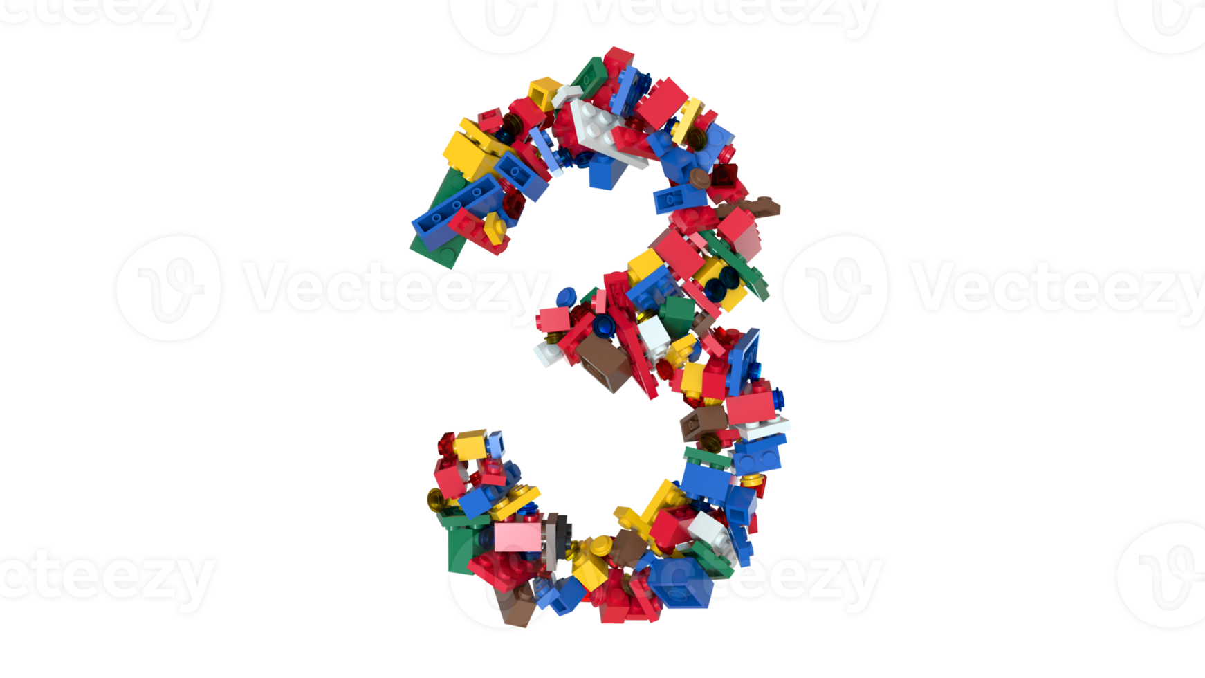 Shuffled Colored Bricks Building Blocks Typeface Text 3 png