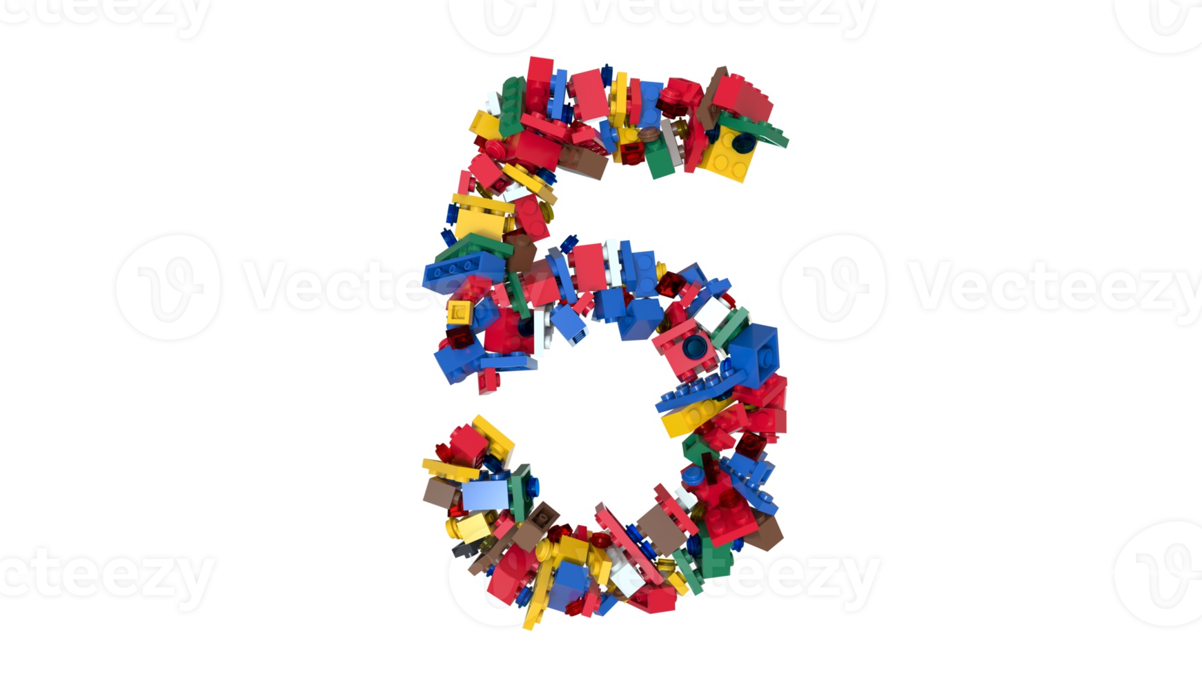 Shuffled Colored Bricks Building Blocks Typeface Text 5 png