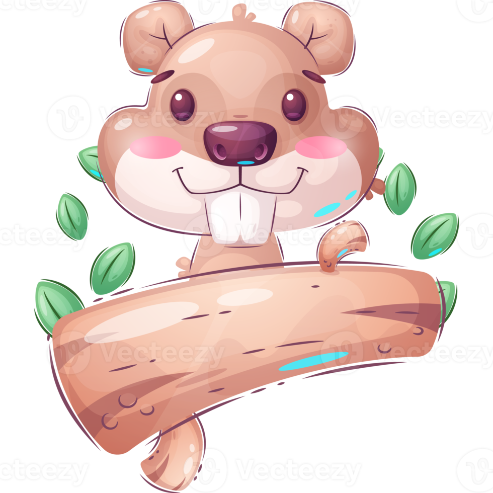 Cartoon character adorable beaver png