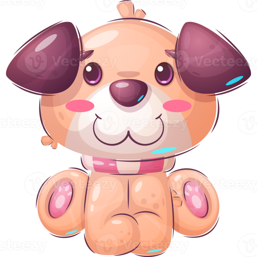 cachorro adorável de personagem de desenho animado png