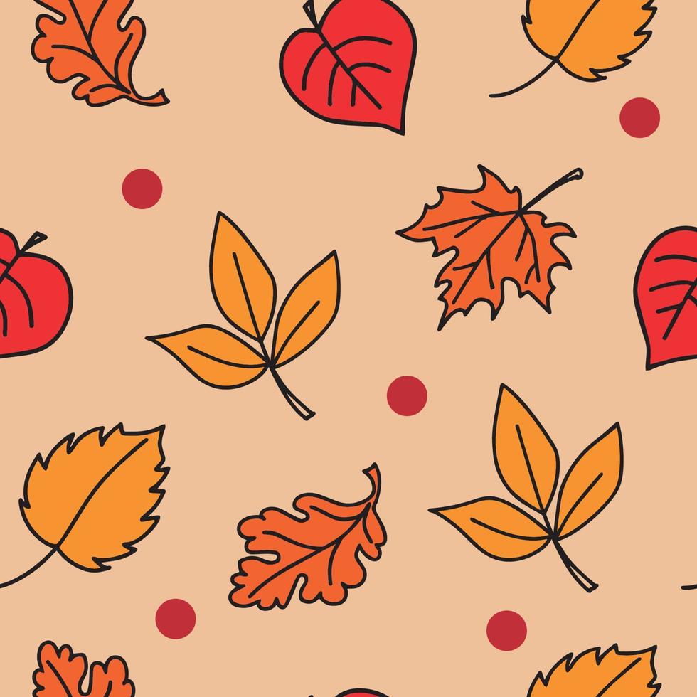 autumn leaves seamless background . Autumn leaves seamless pattern for print, textile, fabric. Hand drawn devorative leaves background. vector