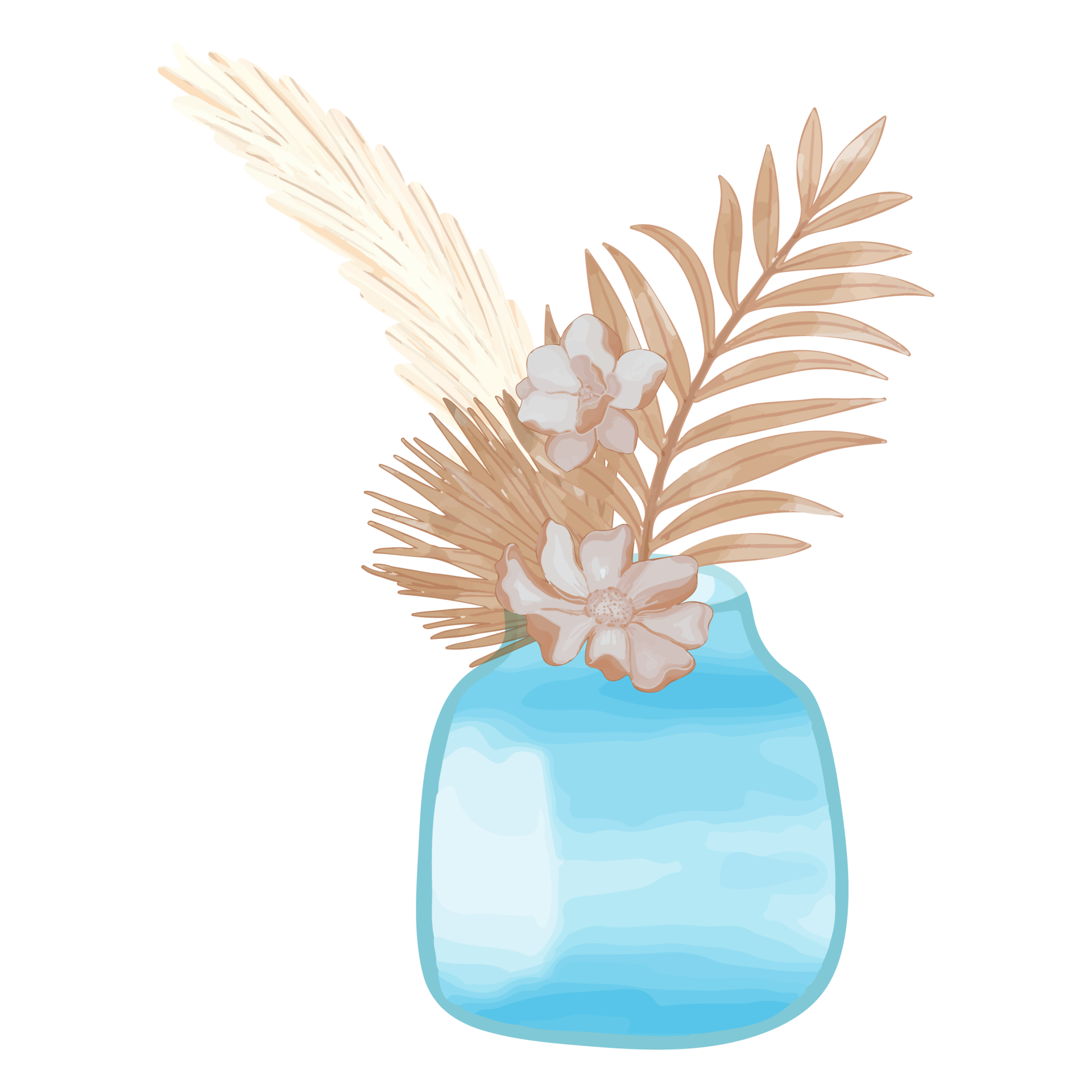 Free Watercolor Dried Flower in Pot, Brown flora clipart 11461051 PNG with Transparent Background