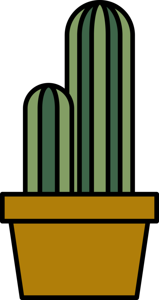 semplicità cactus pianta piatto design. png