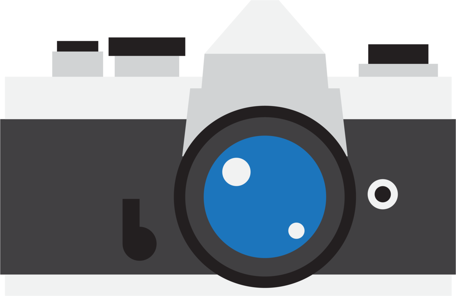 Vintage analog film camera flat design. png