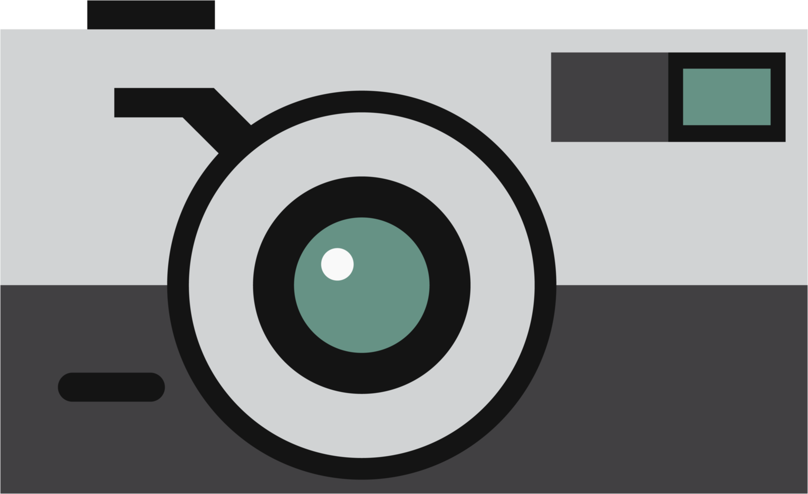 Vintage analog film camera flat design. png