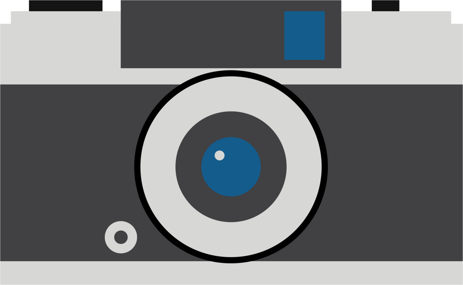 Vintage analog film camera flat design. png