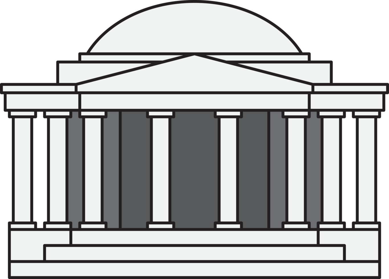 outline drawing of washington dc landmark front elevation view. png