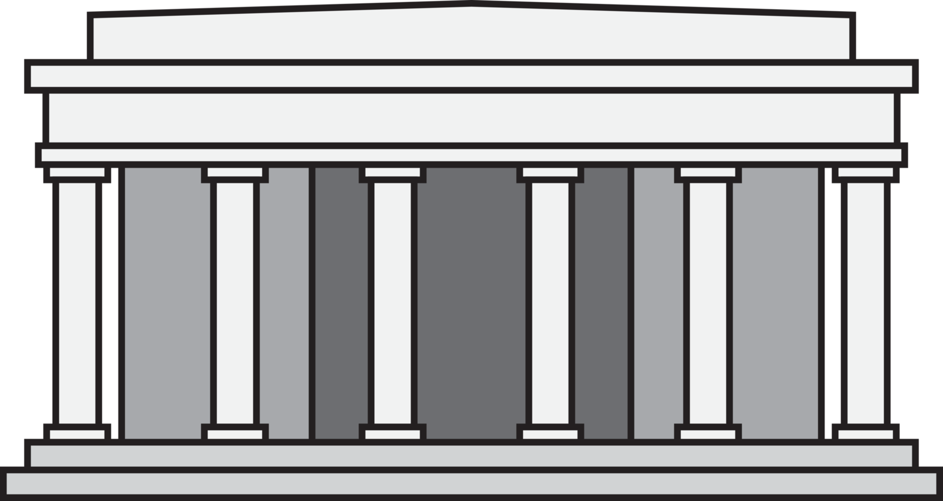 outline drawing of washington dc landmark front elevation view. png