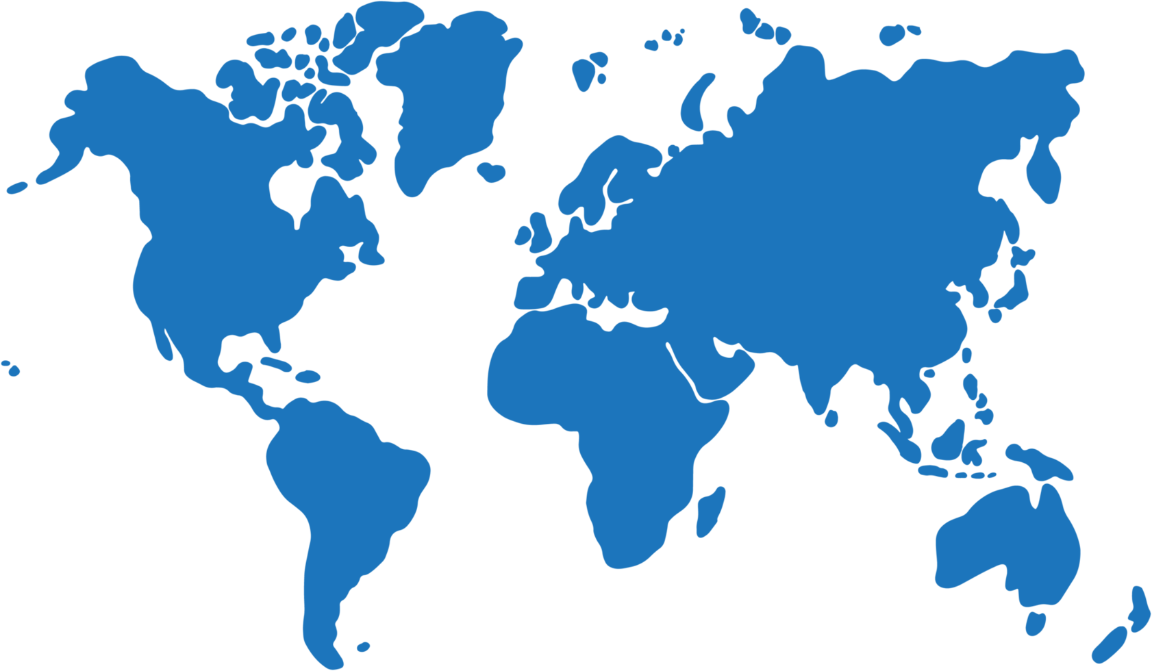 Freehand world map sketch on transparent background. png