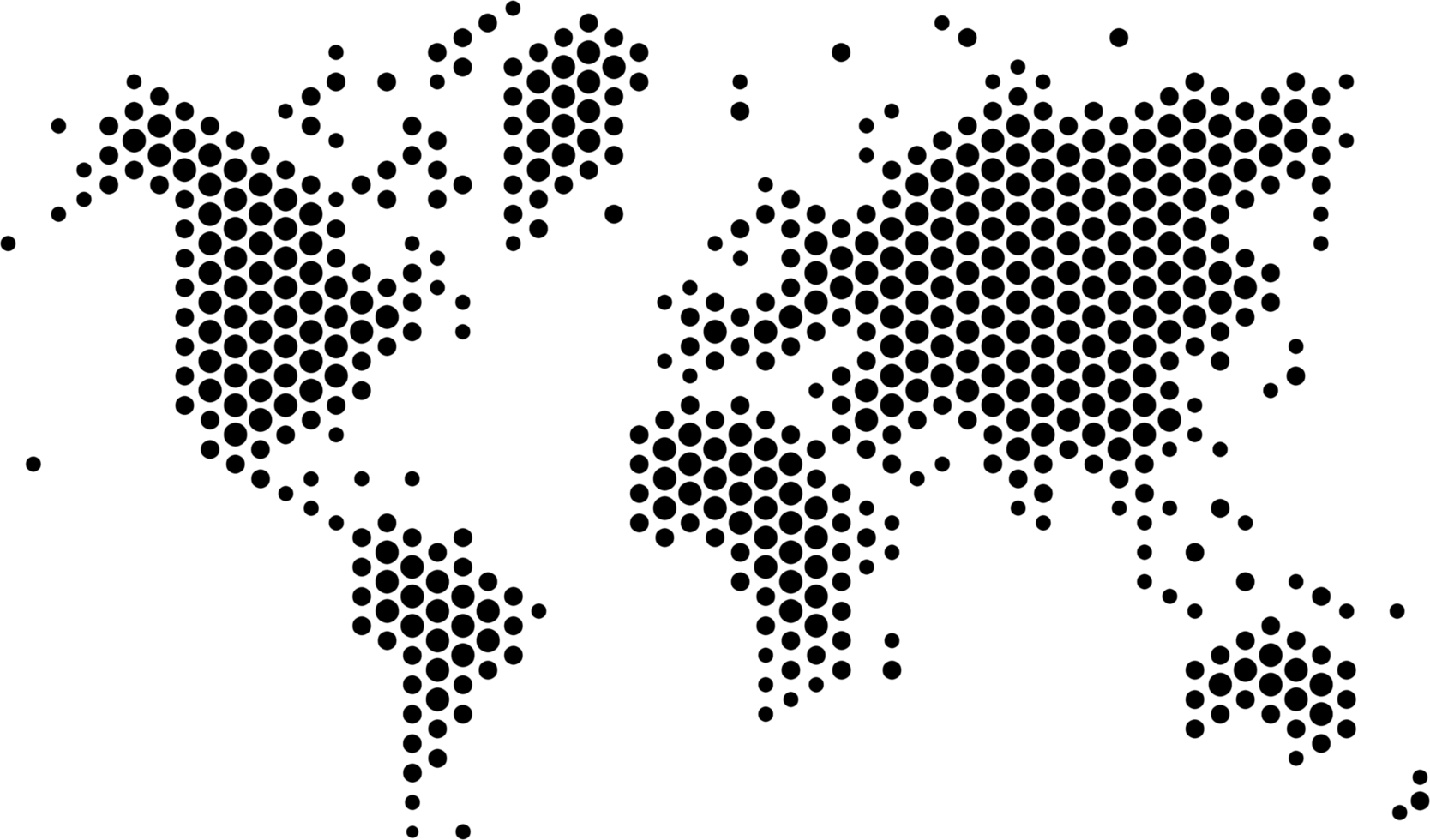 circle world map on transparent background. png