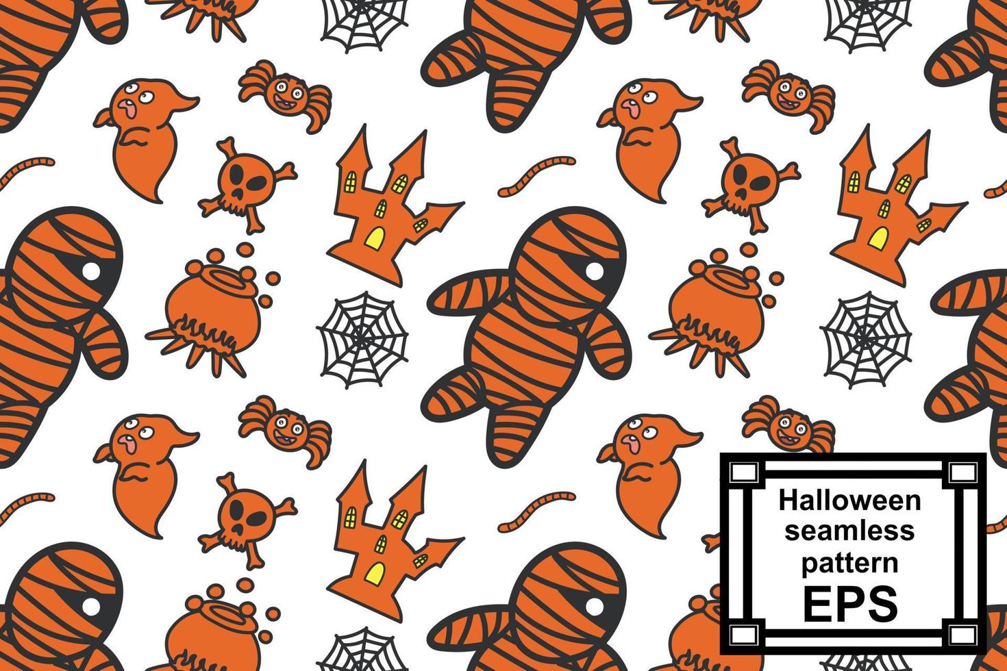 Mummy and ghost, cute monsters to celebrate Halloween wallpaper, wrapping, print, art, etc vector