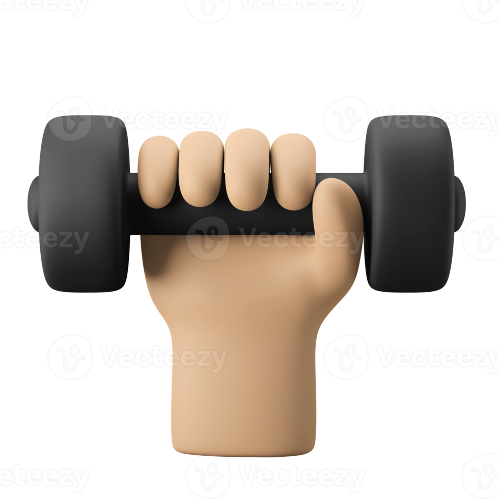 hand weightlifting dumbbell 3d icon illustration png