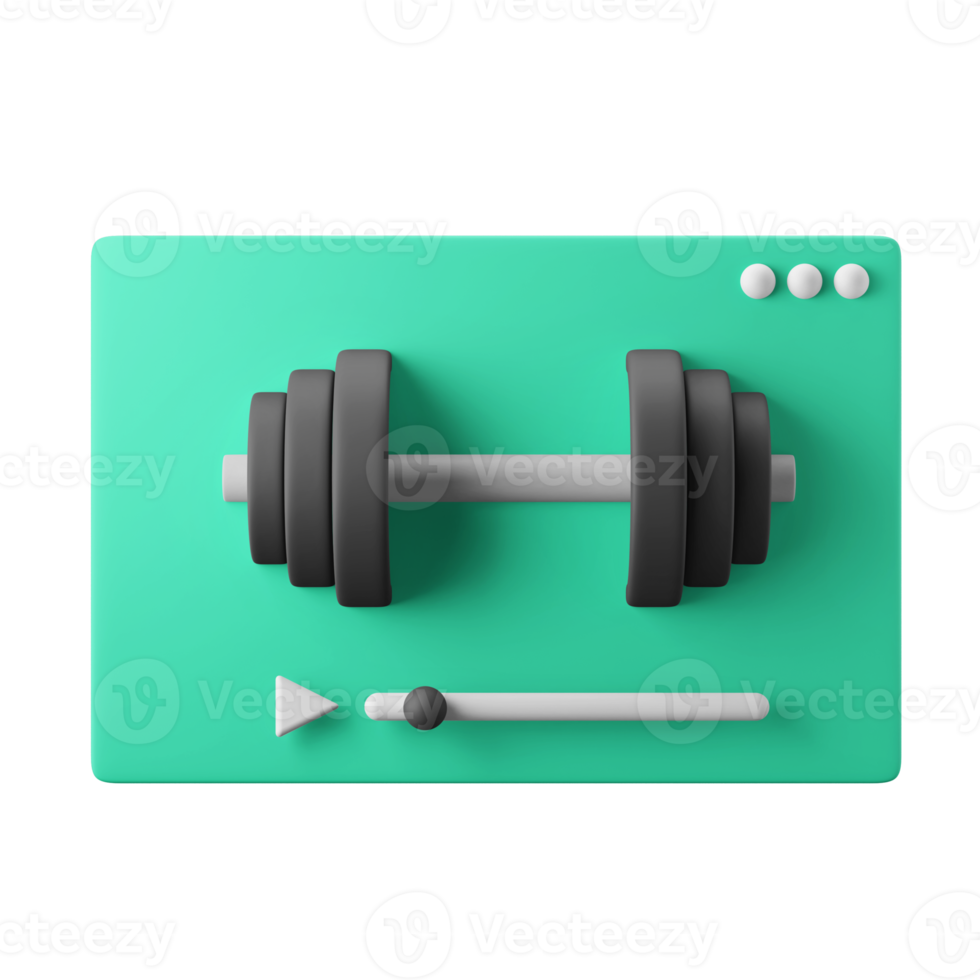 exercise online video tutorial class 3d icon illustration png